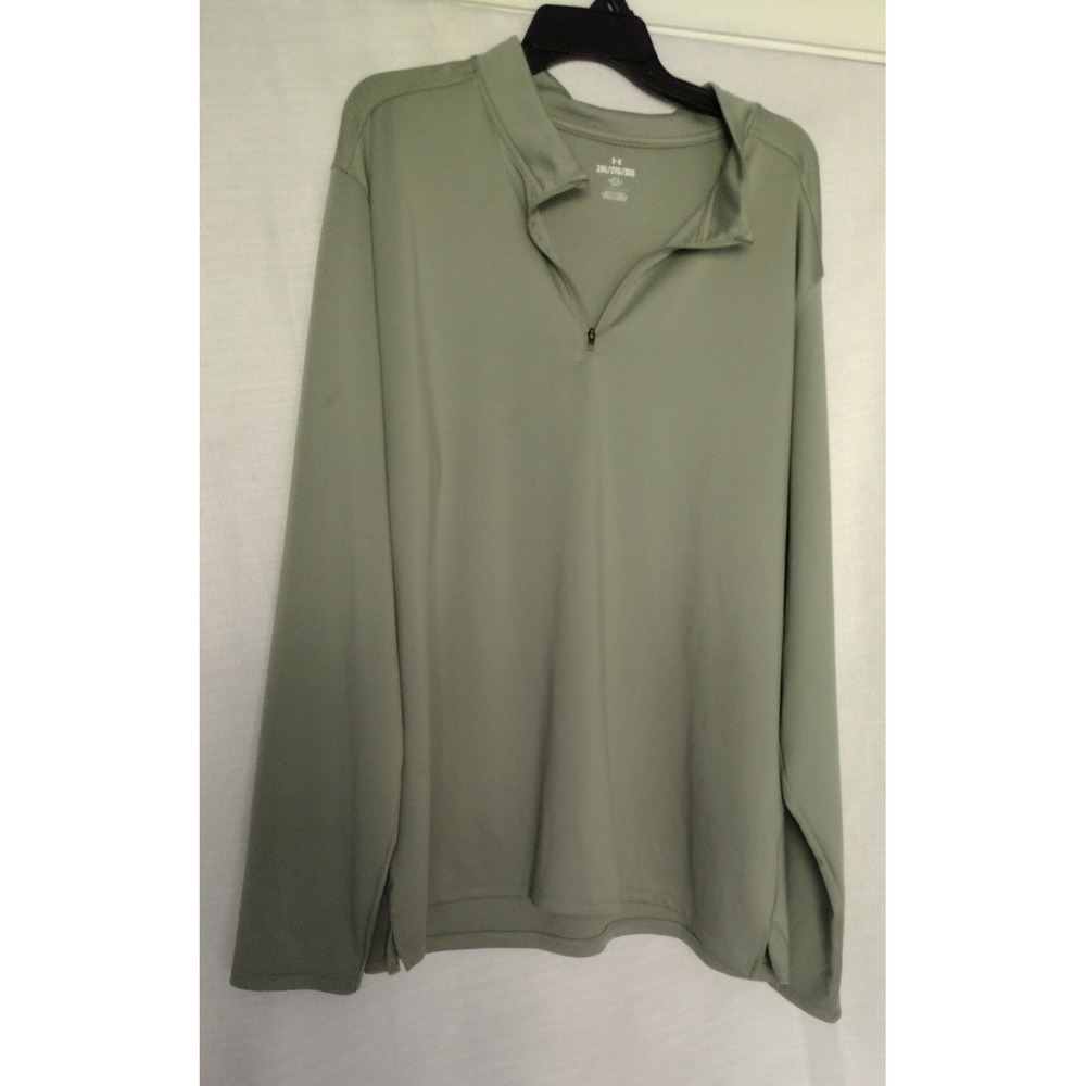 Under Armour Men's 2XL Olive Green 1/4 Zip Mock Neck Pullover Long Sleeve Top
